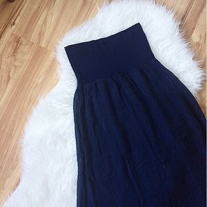 Blue tube midi dress
